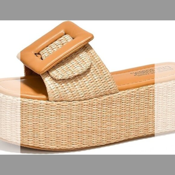 NIB Cape Robbin Indi Platform Raffia Sandals for Women SZ 10 - Picture 4 of 5